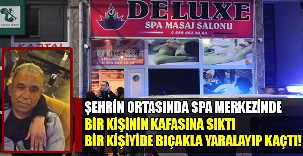 Uşak'ta Deluxe isimli masaj salonunda (spa merkezi) cinayet'e tam teşebbüs Özay Kavcı başından vuruldu.