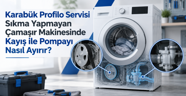Karabük Profilo Servisi Sıkma Yapmayan Çamaşır Makinesinde Kayış ile Pompayı Nasıl Ayırır?