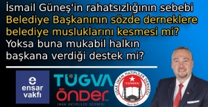 Özkan Yalım'ın Ensara TÜGVA'ya Uşimder yada Önder'e adı neyse belediye kaynaklarını kesmesi takdir topluyor.