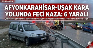 Afyonkarahisar-Uşak kara yolunda feci kaza: 6 yaralı