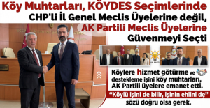 AK Parti İl Genel Meclisi Üyeleri Mehmet Bayer ve Nafiz Mıdık, CHP'li rakiplerine fark attı.