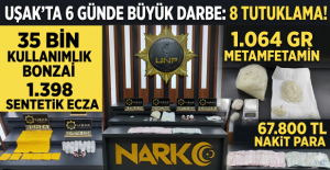 Uşak’ta 6 günde 35 bin kullanımlık bonzai ele geçirildi: 8 tutuklama