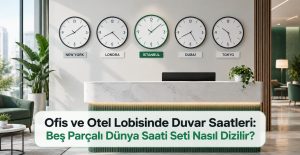 Ofis ve Otel Lobisinde Duvar Saatleri: Beş Parçalı Dünya Saati Seti Nasıl Dizilir?