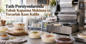 Tatlı Porsiyonlarında Tabak Kapatma Makinası ve Yuvarlak Kase Kalıbı