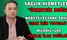 Eczacılar Odası Nöbetçi Eczaneler ve Her İlacın Bulunmaması Konusunda Açıklamada Bulundu!