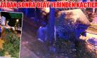 Kaldırıma Çıkan Otomobil, Ağaçlara Çarparak Durabildi!