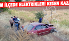Şarampole Yuvarlanıp Trafo Direğine Çarptı, İlçe Elektriksiz Kaldı!