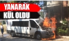 Uşak'ta Park Halindeki Minibüs Yandı!